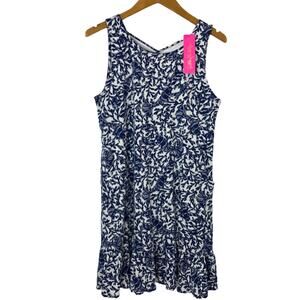 LILLY PULITZER - Kristen Flounce Dress-Oyster Bay Blue-Krillin It-M-NWT